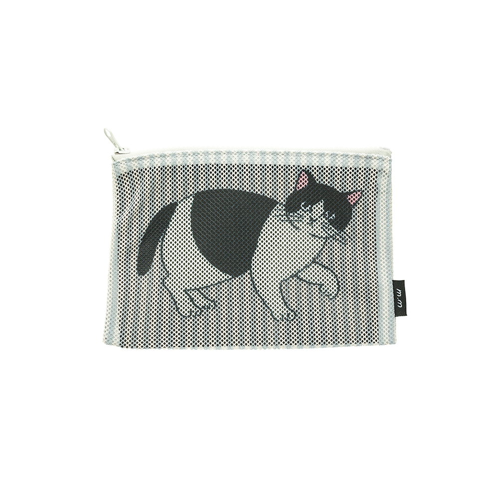 【松尾ミユキ】Stripe Mesh flat pouch Pepper
