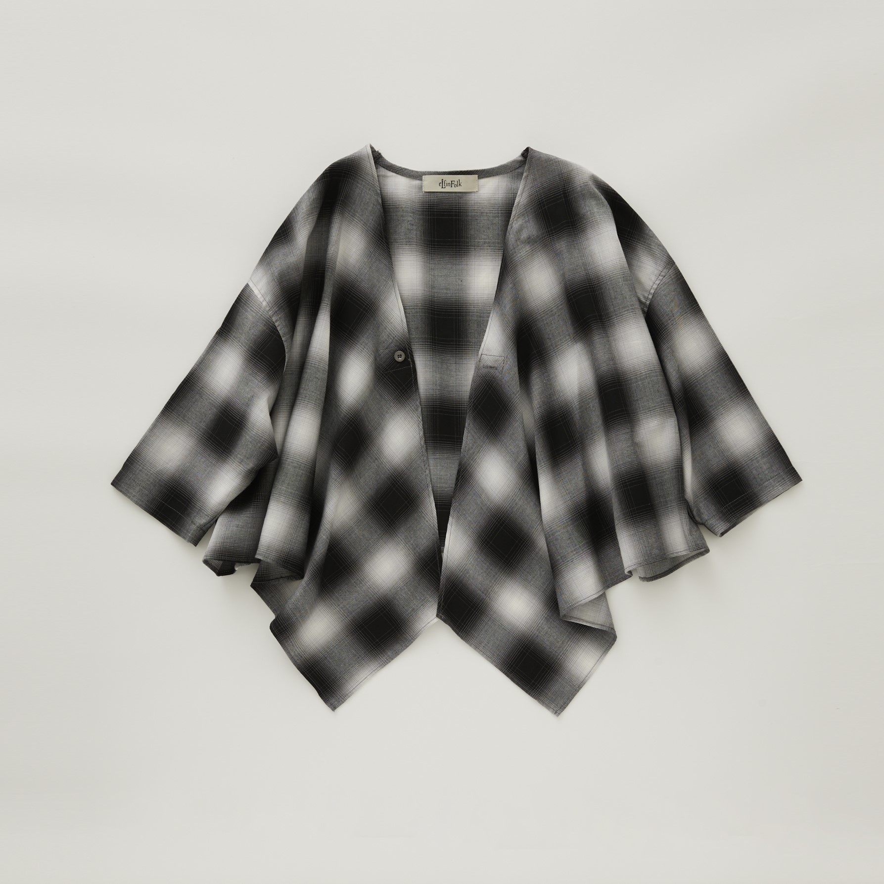 【eLfinFolk】elf-241F24 Ombre check Cardigan