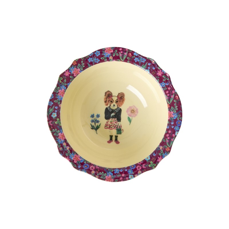 【Nathalie Lete】rice & Nathalie Lete Melamine Vintage Bowl /Bordeaux