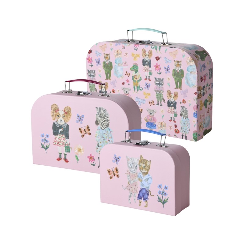 【Nathalie Lete】rice & Nathalie Lete Carboard Suitcase Pink