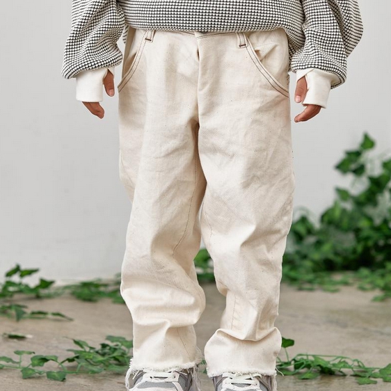 【MOUNTEN.】MP14-1210a organic wide cropped jeans キッズ～おとなサイズまで