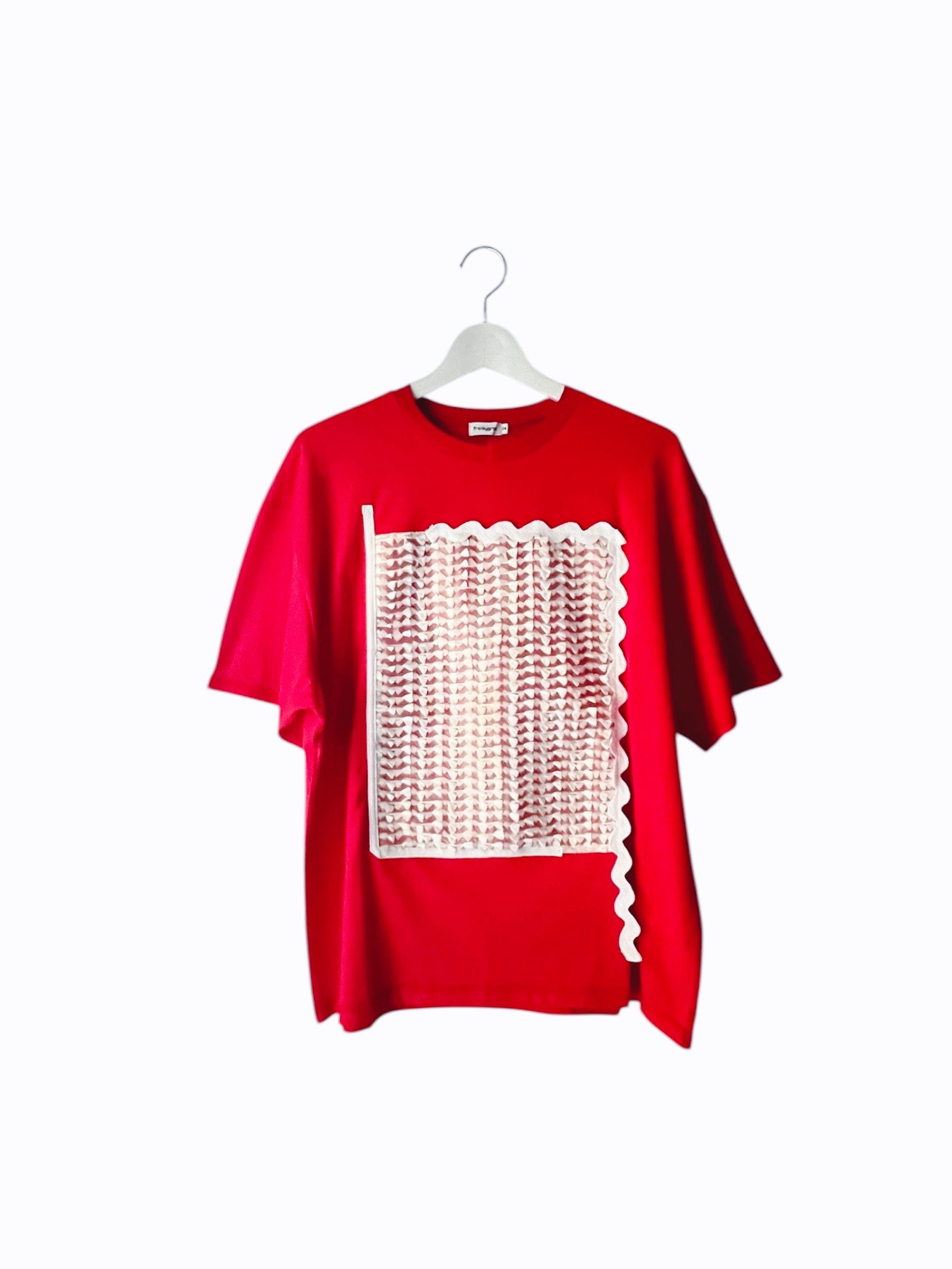 【frankygrow】26SCS-520 SQUARE RIBBON ORGANDY TEE/RED