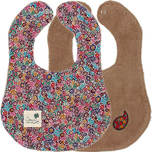 【Stitch House Original】名前入り・リバーシブルビブ/リバティプリント・no.9