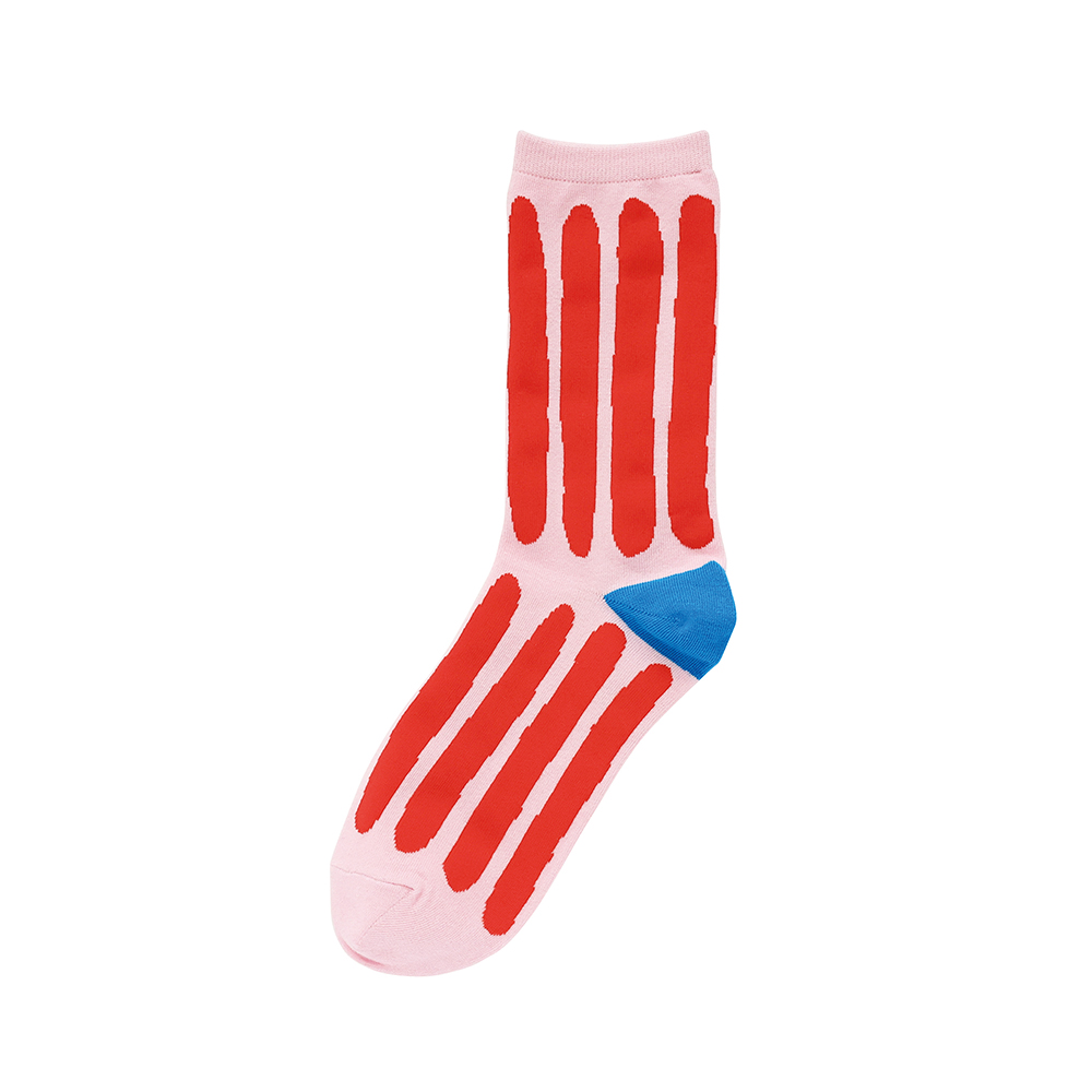 【Goma】socks Bold Line Pink