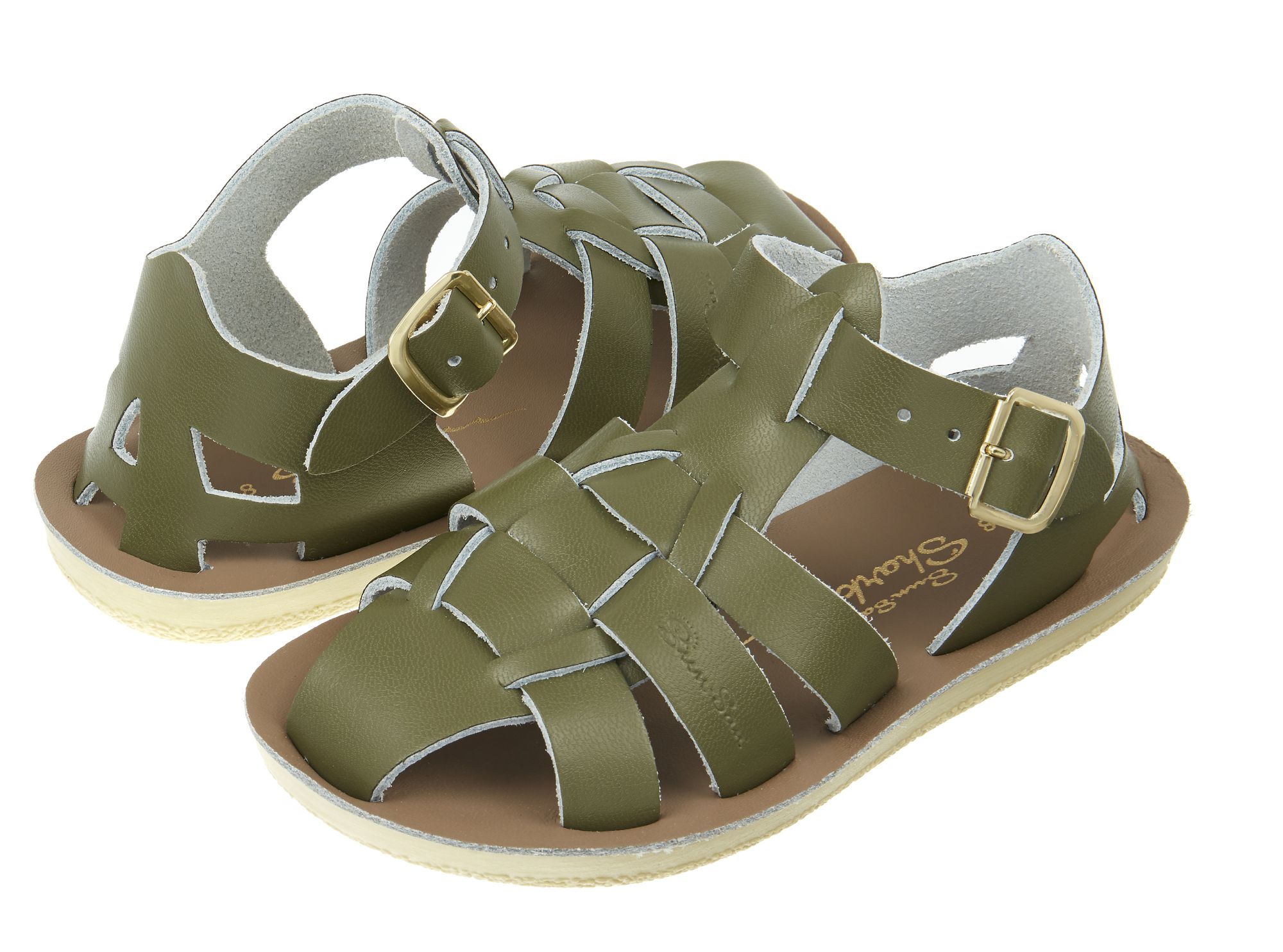 【Salt Water Sandals(ソルトウォーターサンダル)】Sun San Sharks(ベルクロ)/オリーブ/13cm～19cm