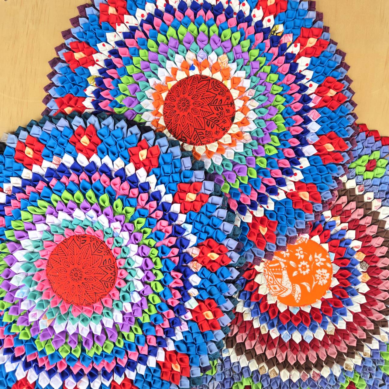 【yao】Recycle mat Circle-M Big Flower