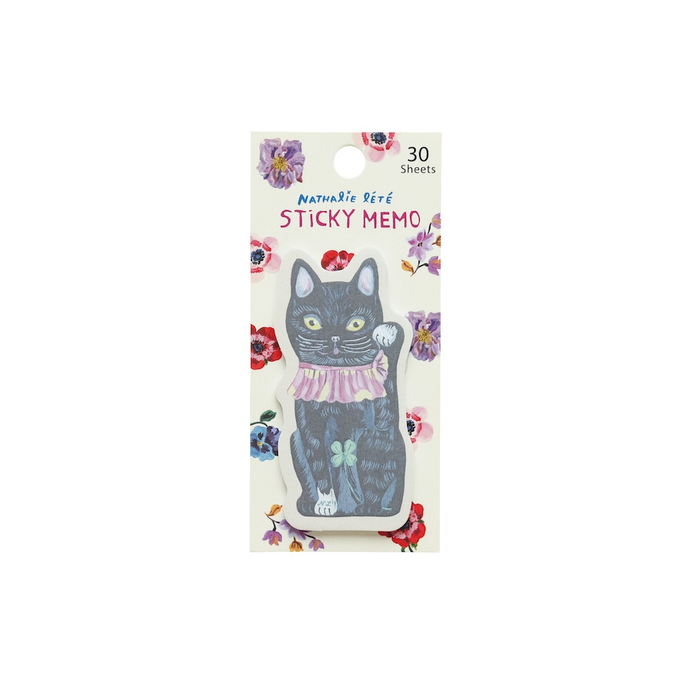 【Nathalie Late】Nathalie Lete Mini Sticky memo Lucky cat-BK