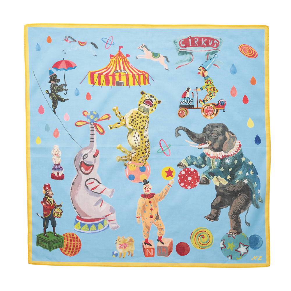 【Nathalie Lete】Handkerchief Circus-Light blue