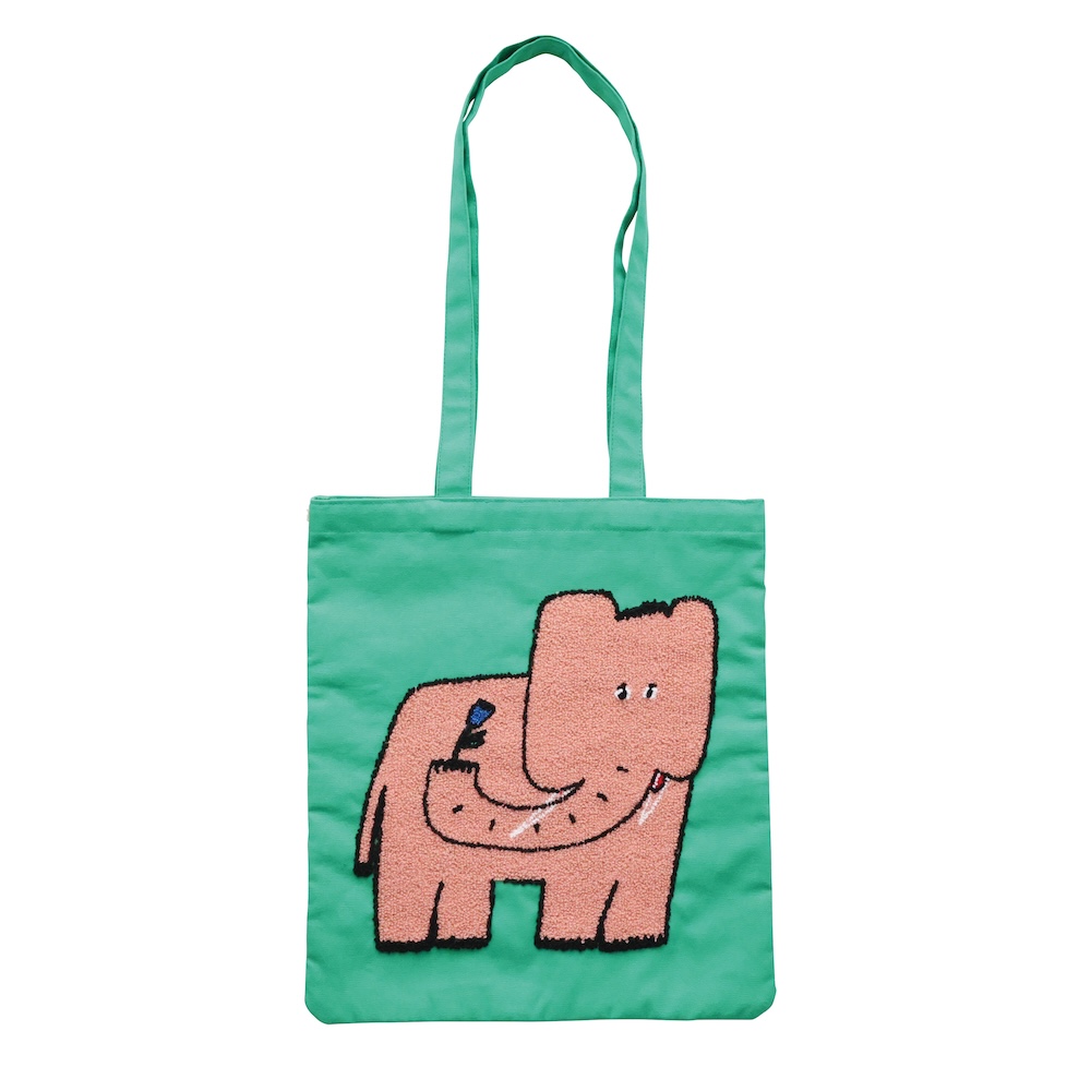 【Olya】Fluffy Rectangle tote bag Elephant