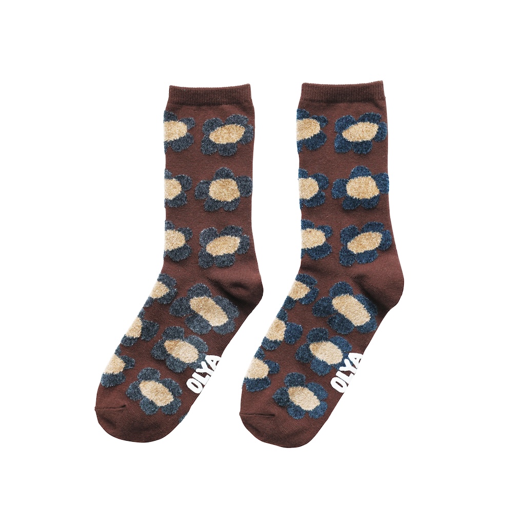 【Olya】Fluffy Socks Flower BR
