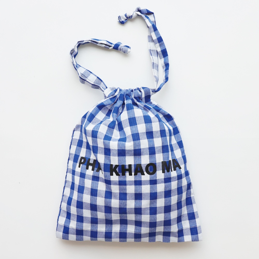 【yao】PHA KHAO MA Drawstring bag Blue