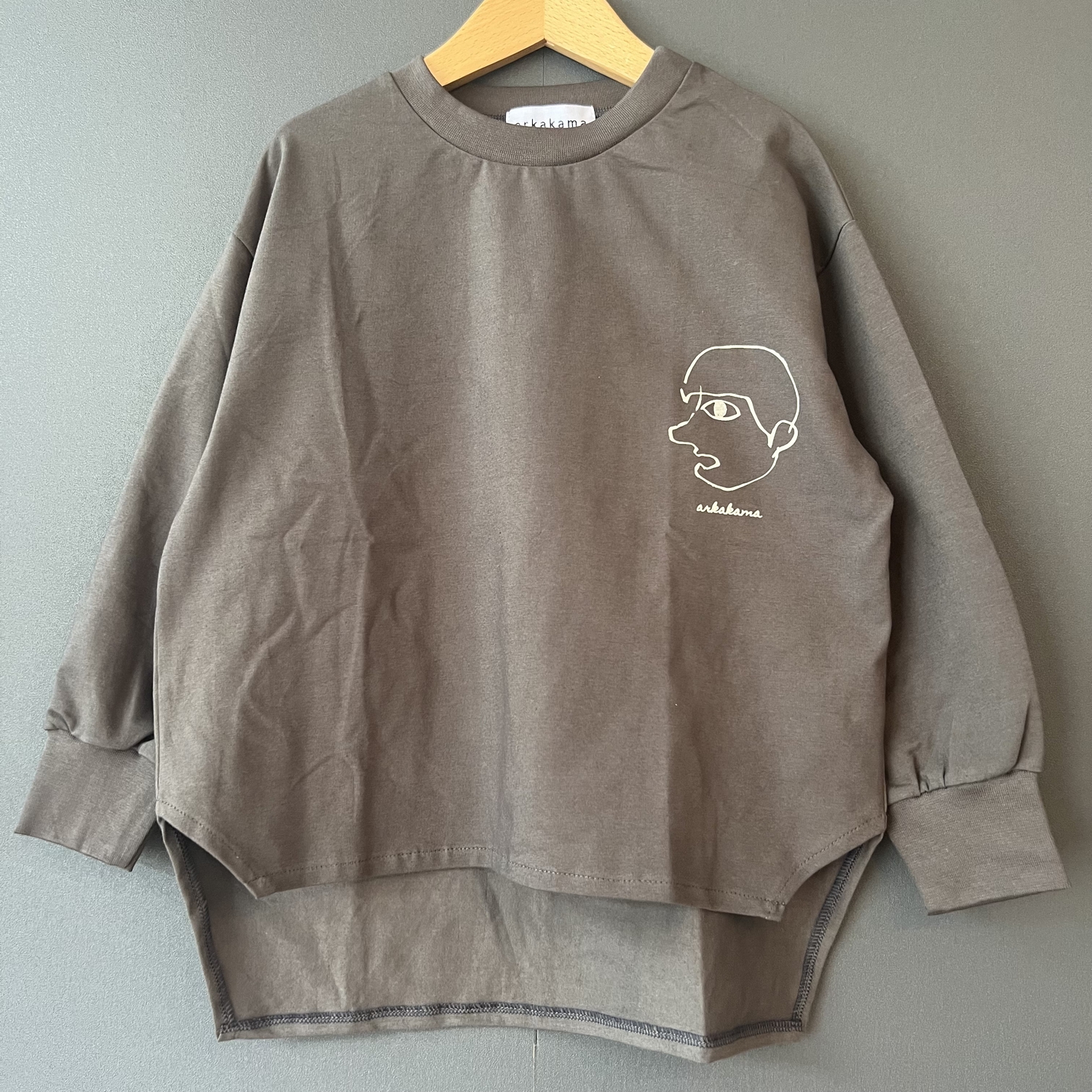 【arkakama】AKT00805 me Rib LS Tee DARK GREY