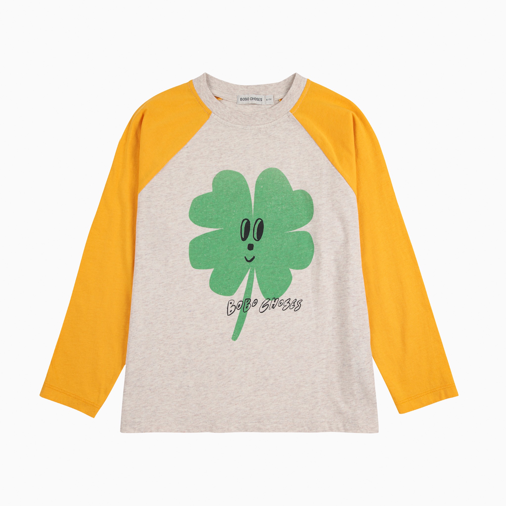 【BOBOCHOSES】Drop1「TIC TAC TOE」B225AC018 - Lucky Clover ranglan sleeves T-shirt