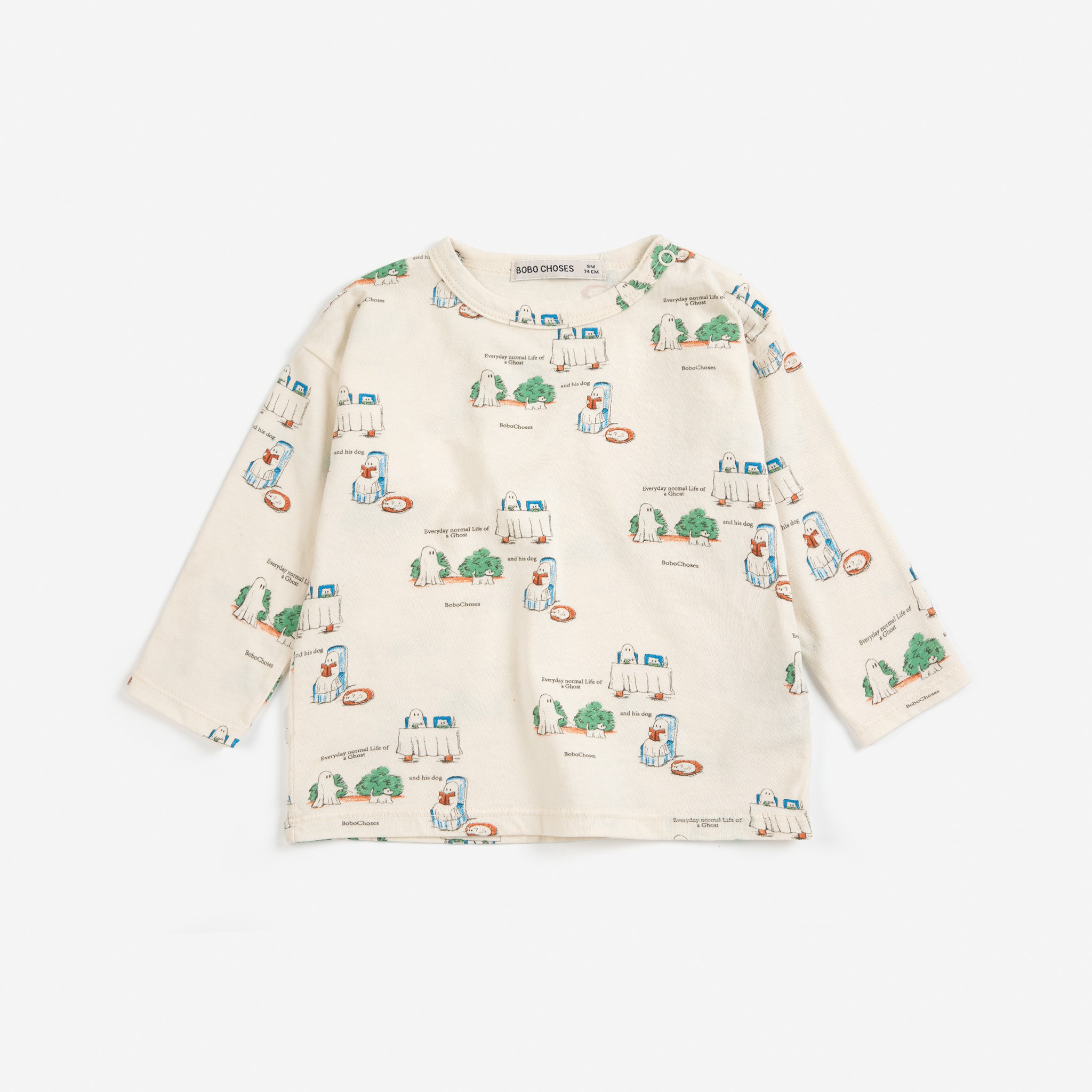 【BOBOCHOSES】Drop2「All About Monsters」B226AB039 Everyday Ghosts all over T-shirt BABY