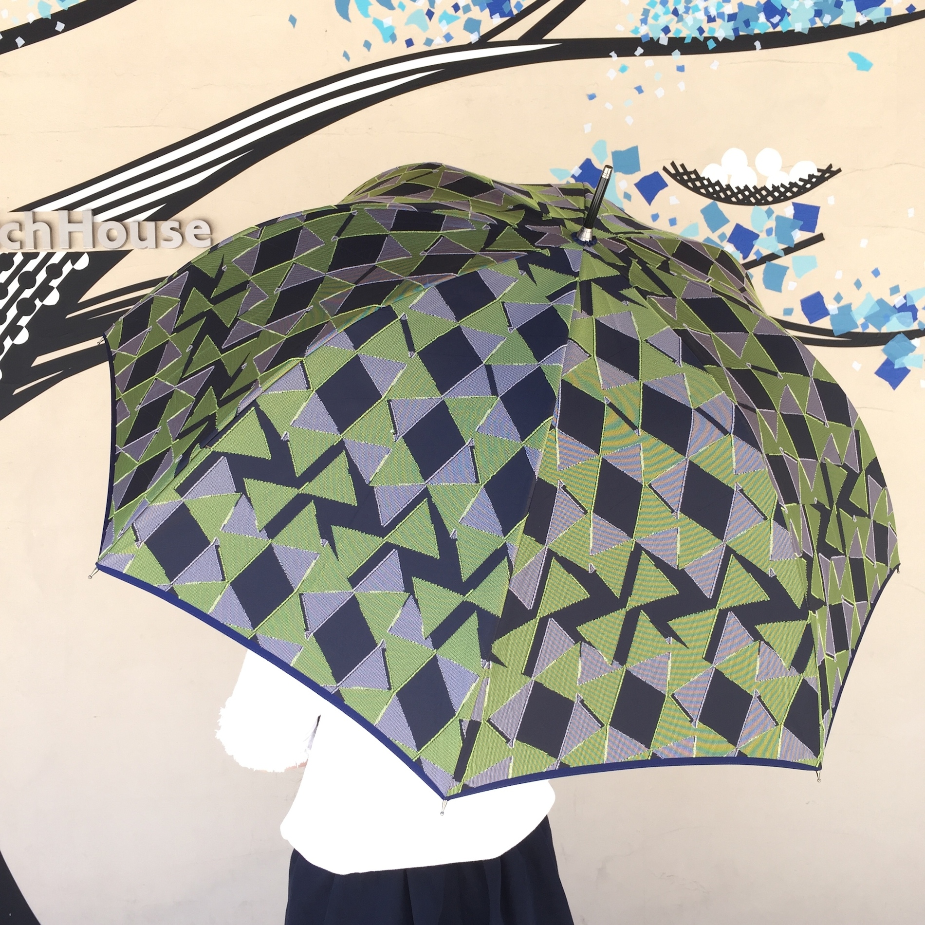 【frankygrowフランキーグロウ】槙田商店×frankgrow fusion 雨傘 リボン/ネイビー