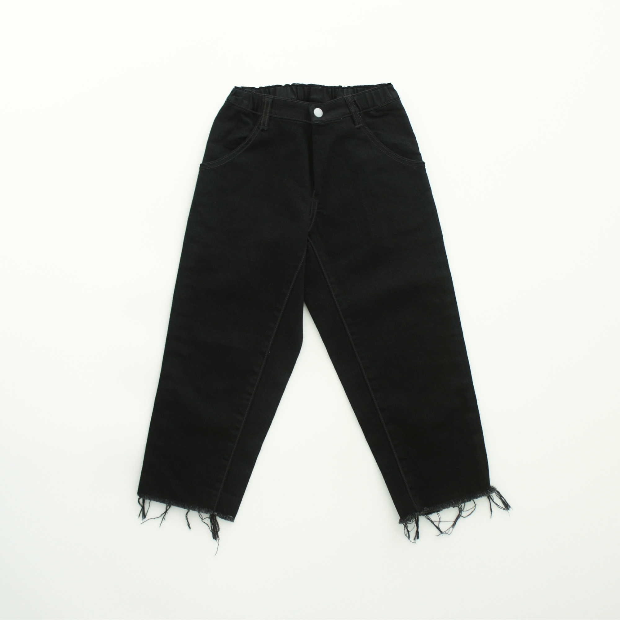 【MOUNTEN.】MP14-1210 wide cropped jeans (organic cotton)/black