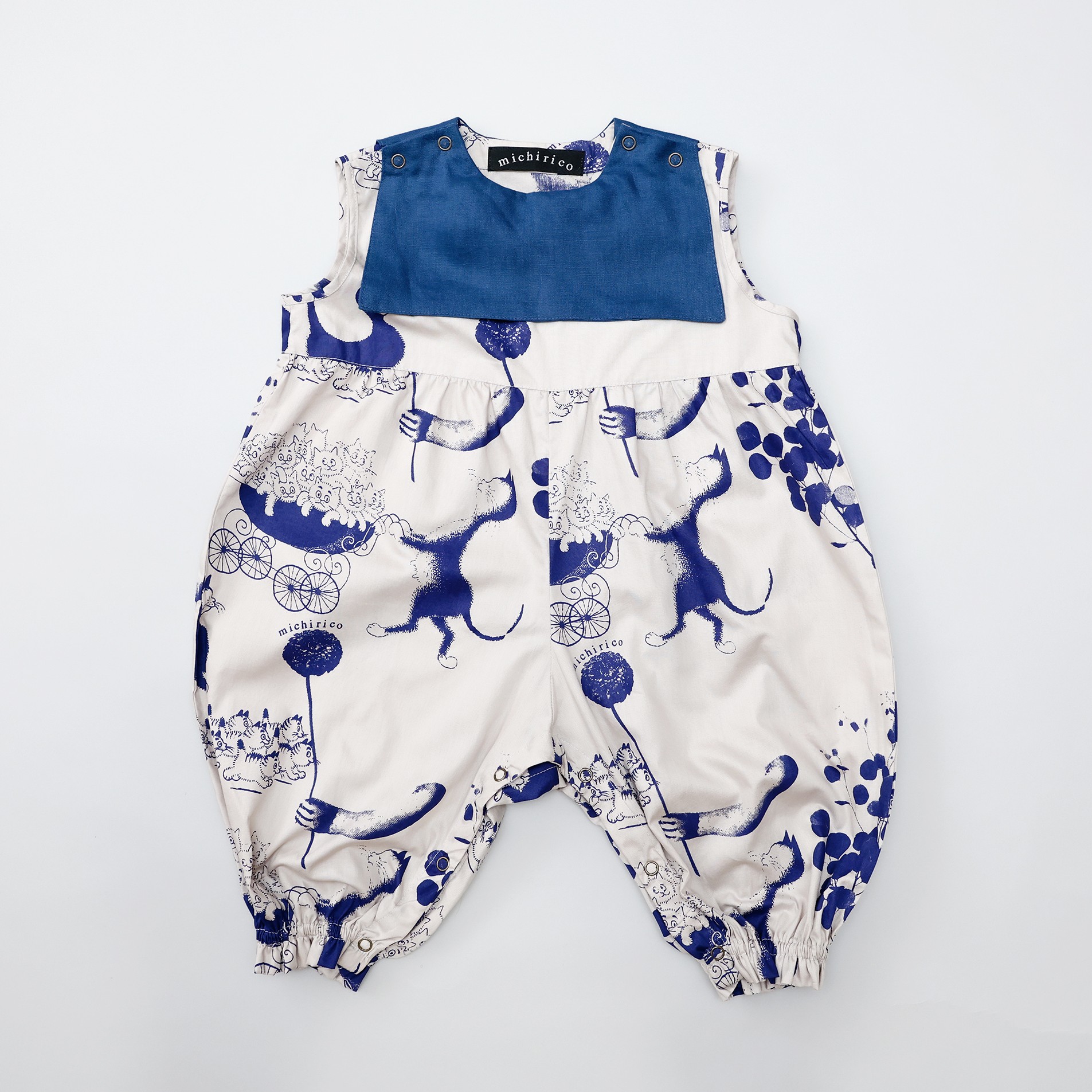 【michirico】Sailor collar jumpsuit/ブルー