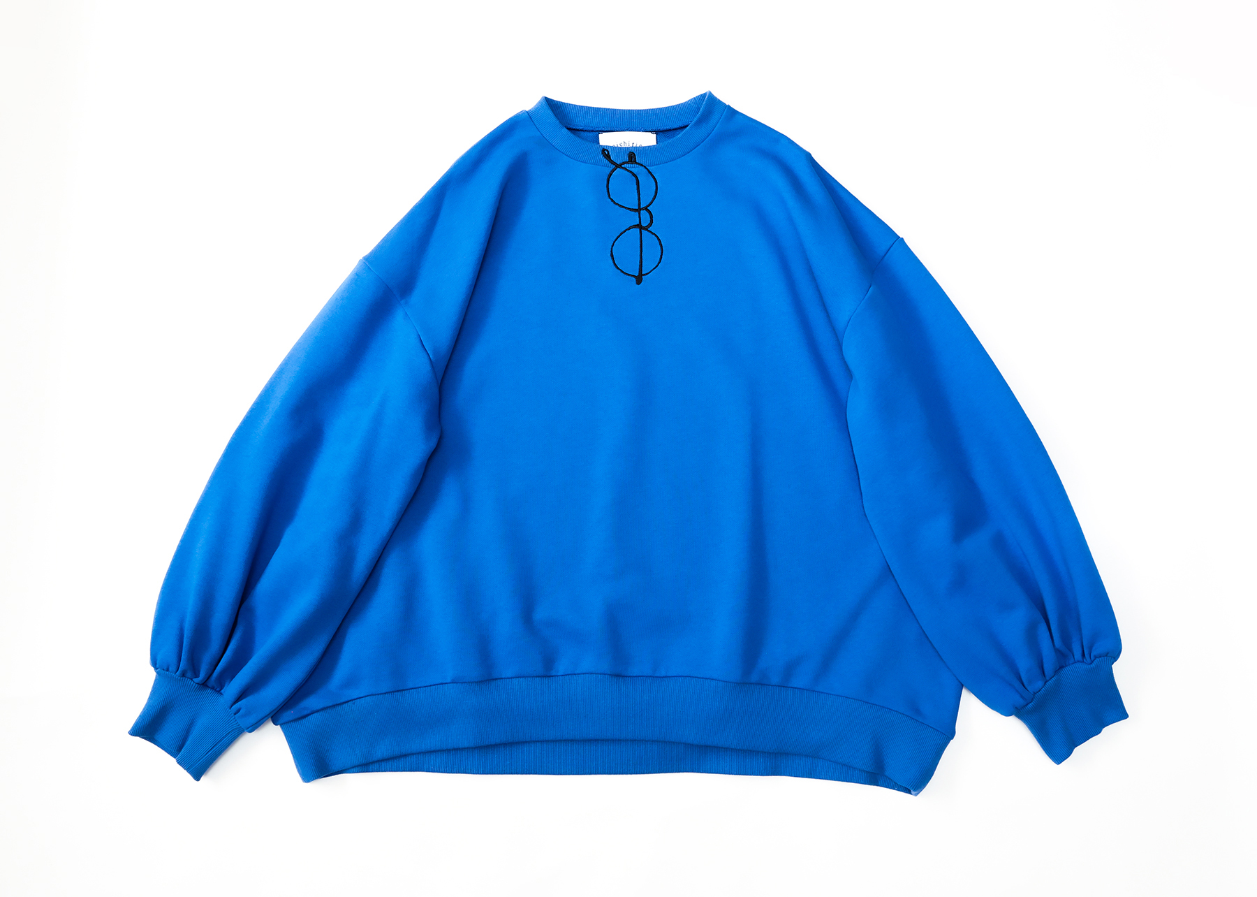【michirico】MR26AW-07 Glasses embroidery pullover/adult/ロイヤルブルー
