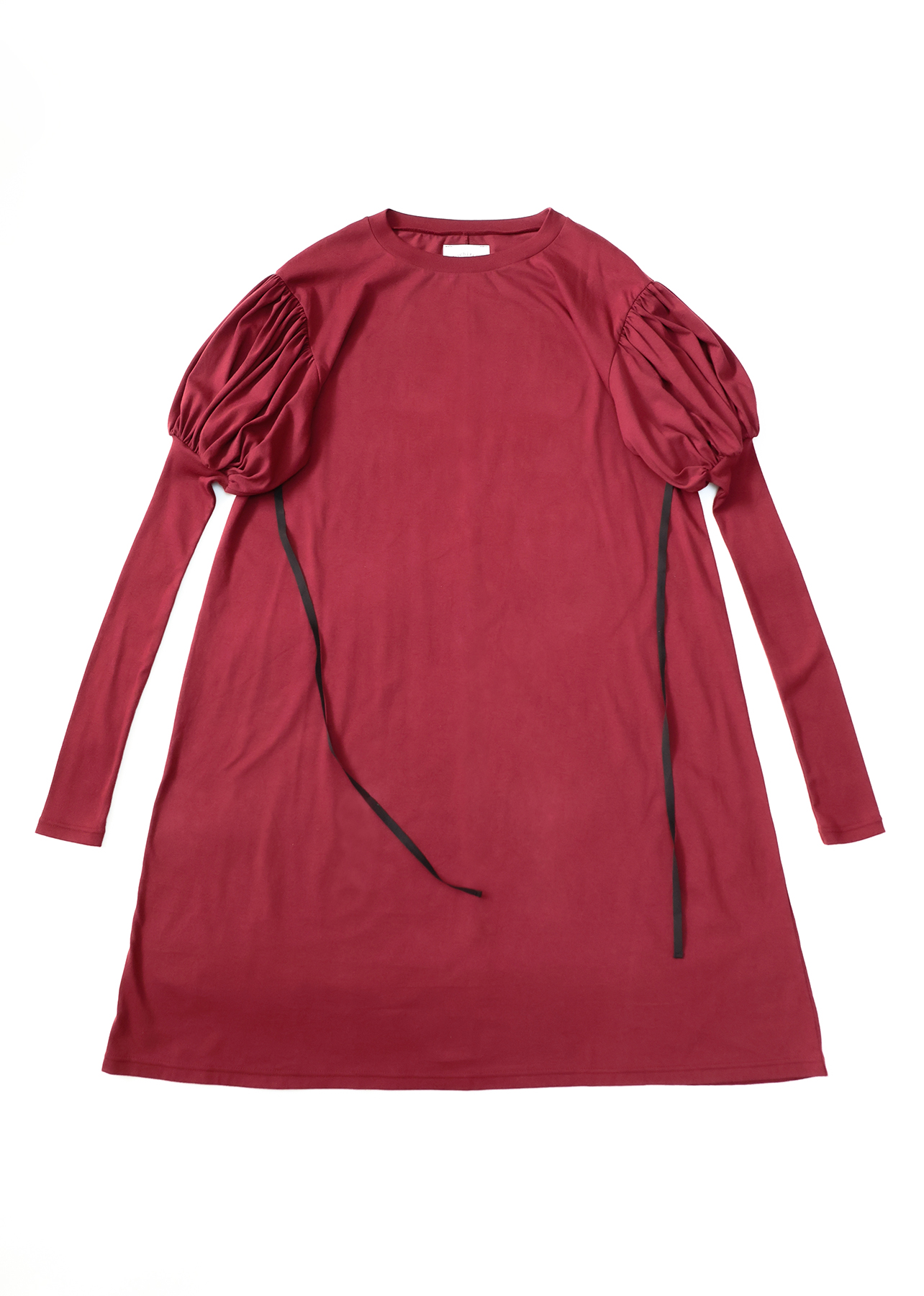 【michirico】MR26AW-21 Puff sleeves dress/adult/ボルドー