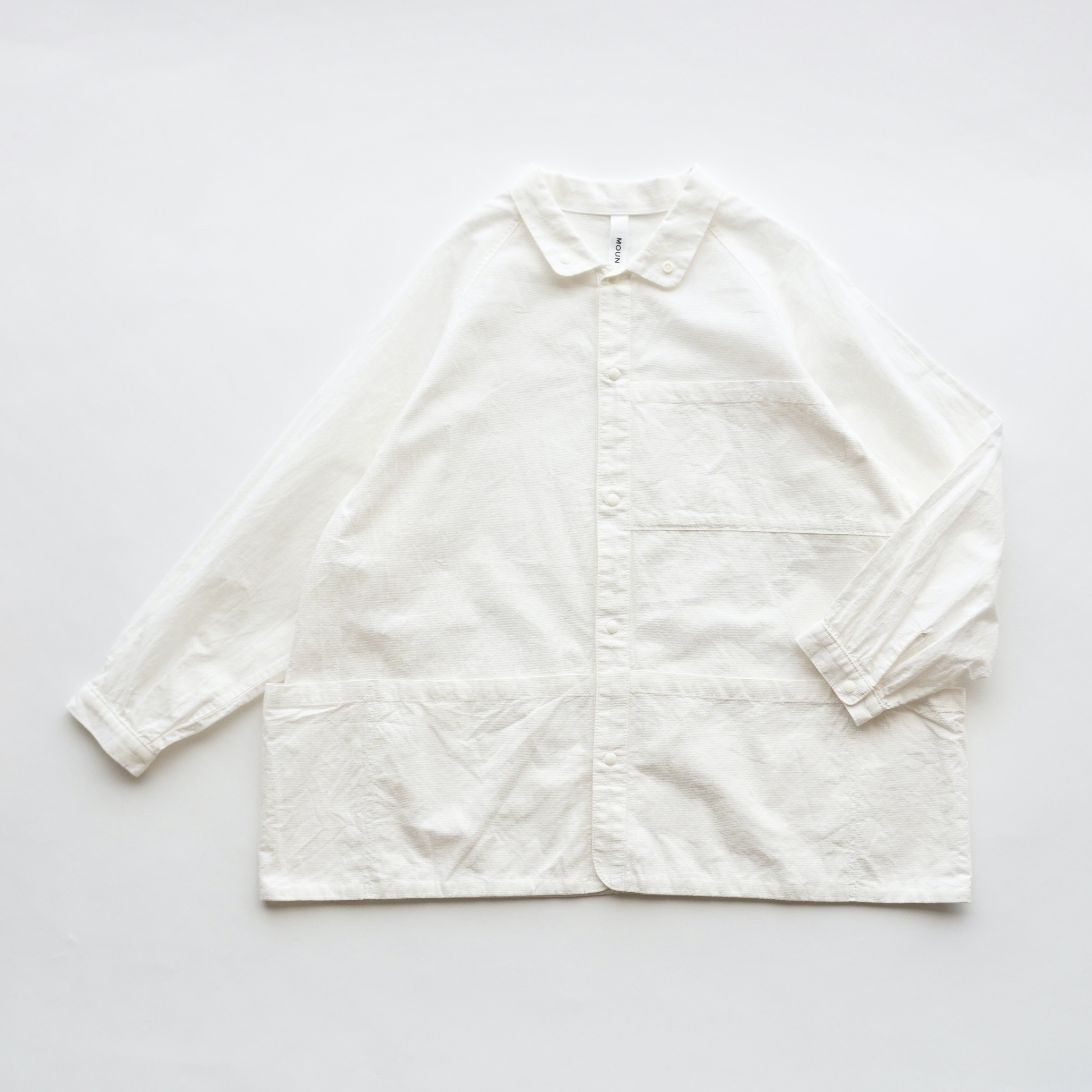 【MOUNTEN.】MS42-1916 code border pocket pocket shirt (organic cotton)/white/大人