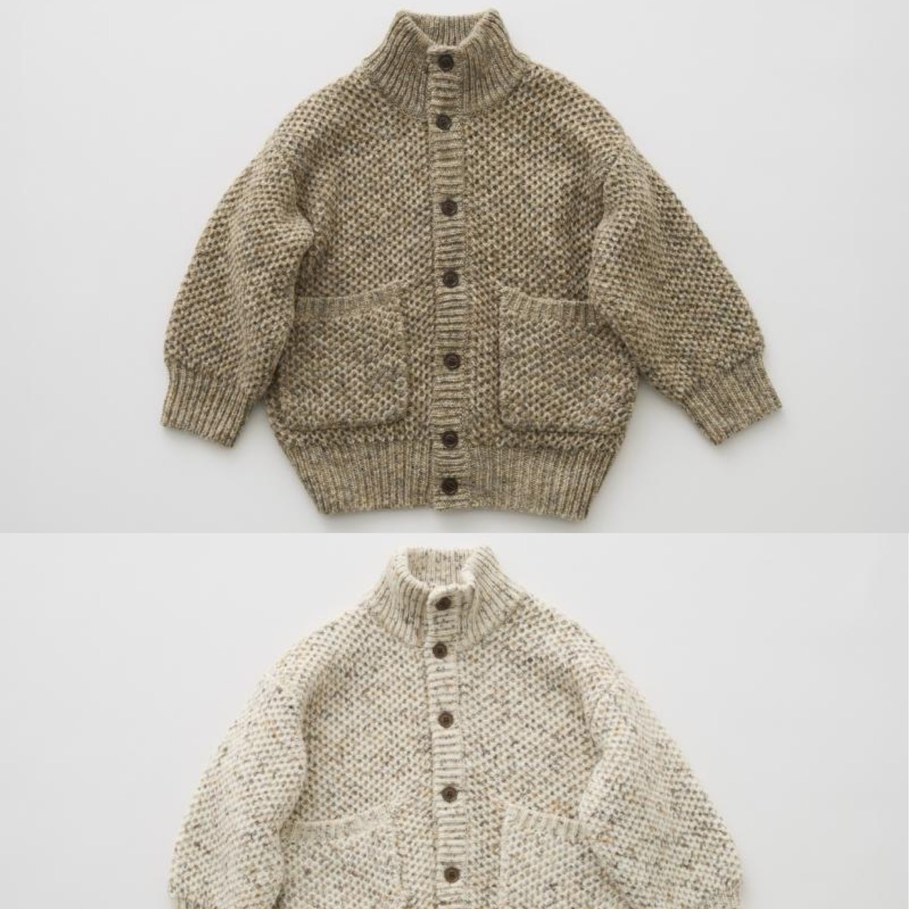 【eLfinFolk】15_elf-262K26 womens Nep Yarn Knit Cardigan 大人サイズ