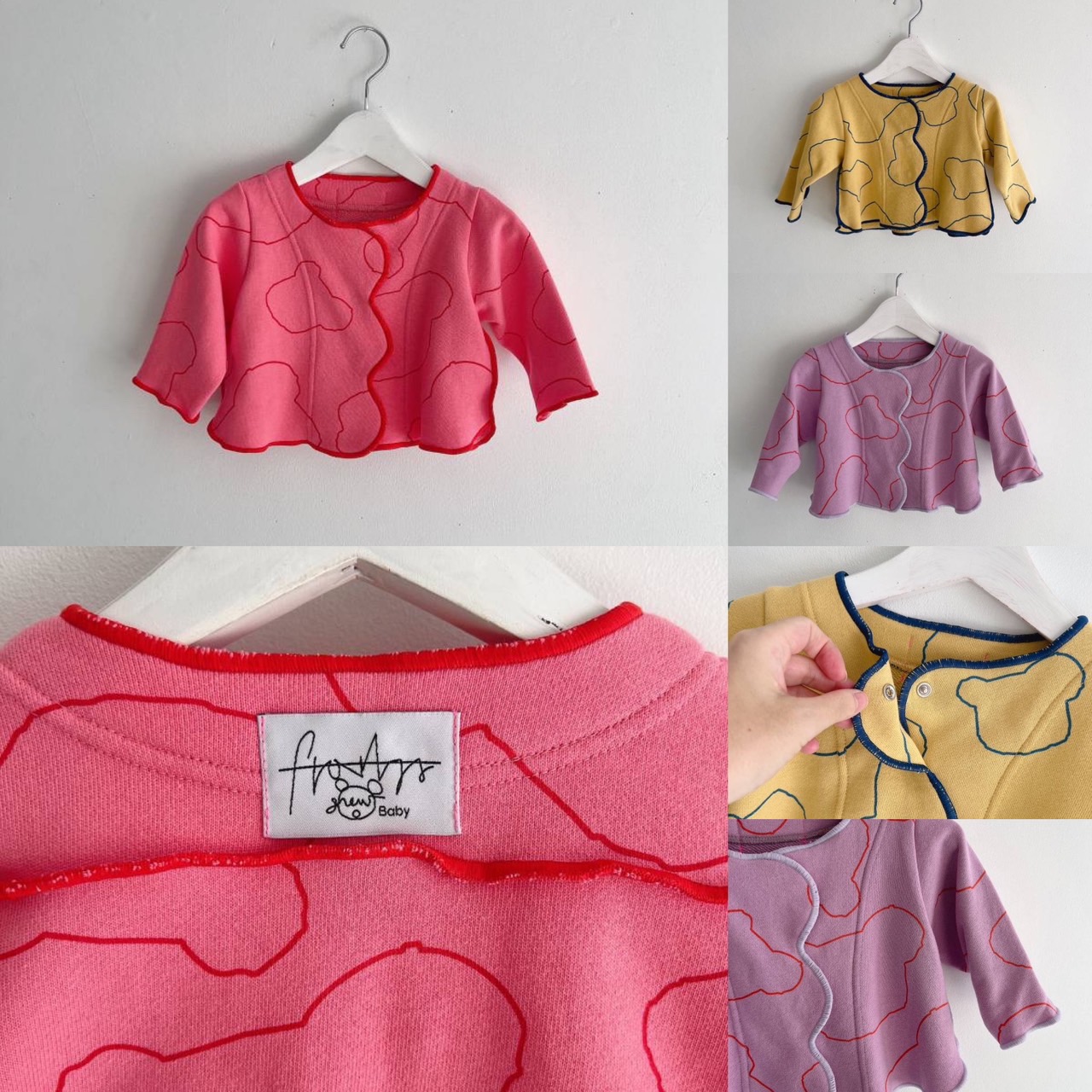 【frankygrow】Fgby23bb#06 Face Bear Sweat Jacket