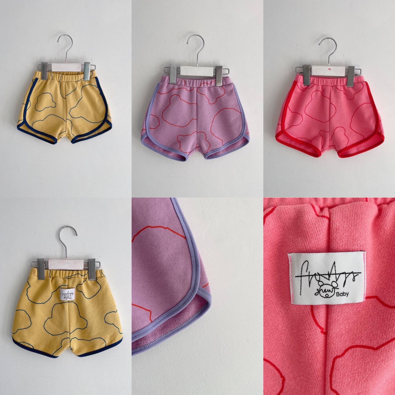 【frankygrow】Fgby23bb#07 Face Bear Sweat Short Pants