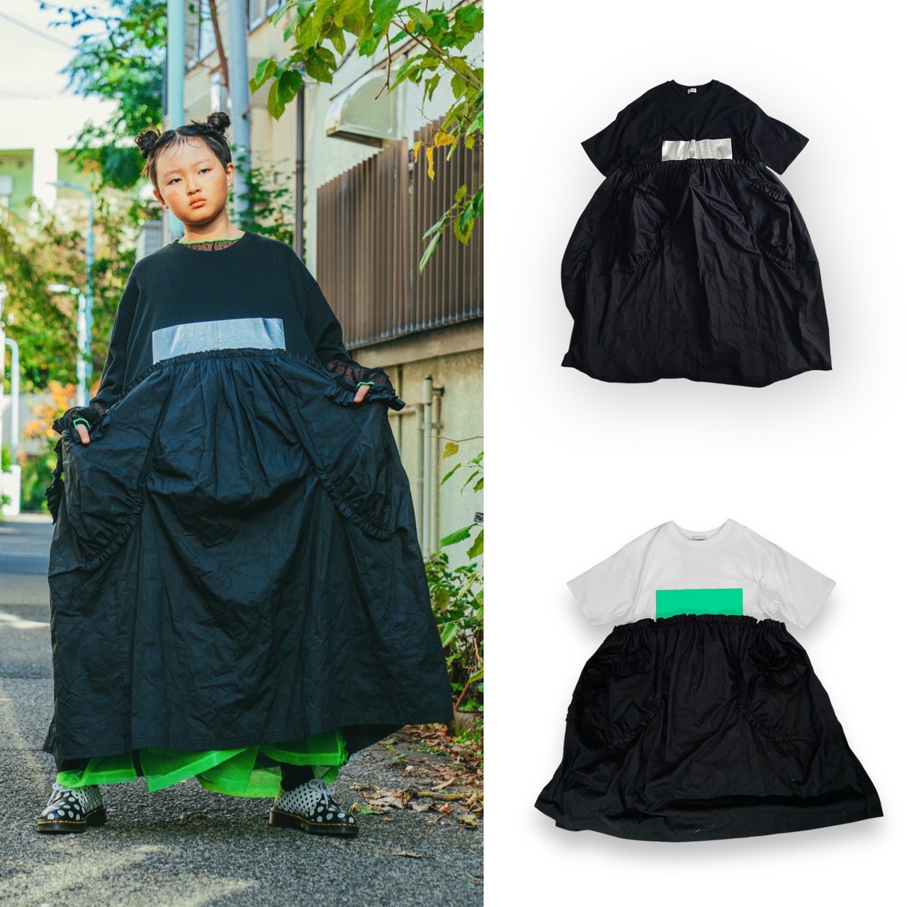 【frankygrow】25SOP-266 GURUGURU STITCH DOCKING DRESS