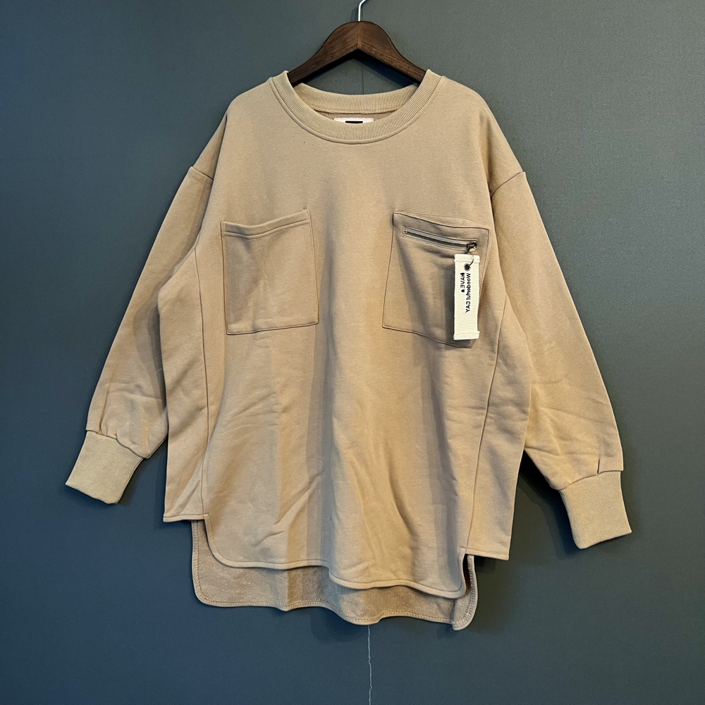 【TuNO】Tn22aw-01 裏毛 WIDE LS Sweatshirt BEIGE