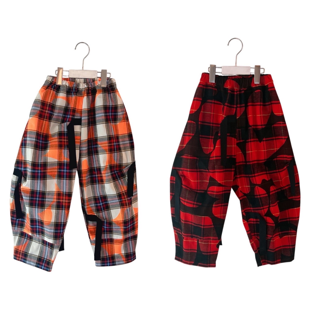 【frankygrow】25FWBT-385 FORMED CHECK TAPE BIG PANTS