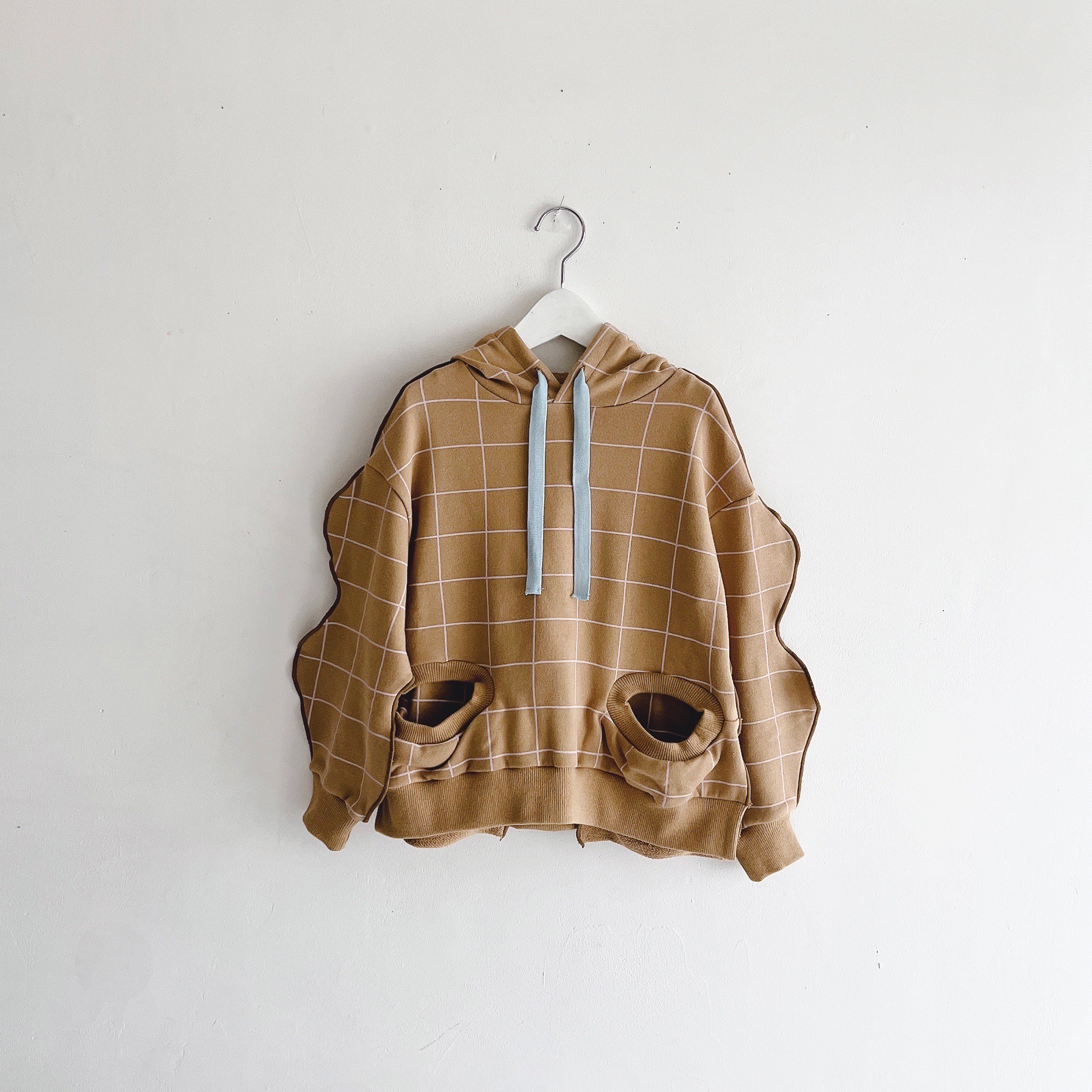 【frankygrow】24FWCS-488 ORG.PT PLAID 2HOLE HOODIE/BROWN