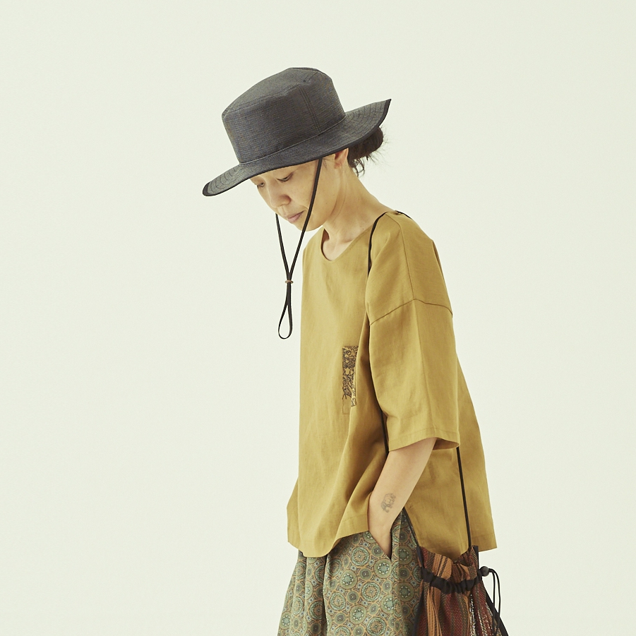 【eLfinFolk】elf-231F52 Womens FLORA Cotton linen Tee ladies