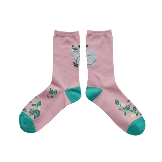 【松尾ミユキ】Back Cat socks Leo