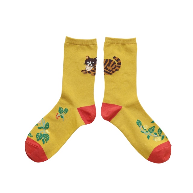 【松尾ミユキ】Back Cat socks Maron