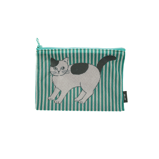 【松尾ミユキ】Stripe Mesh flat pouch Pumpkin