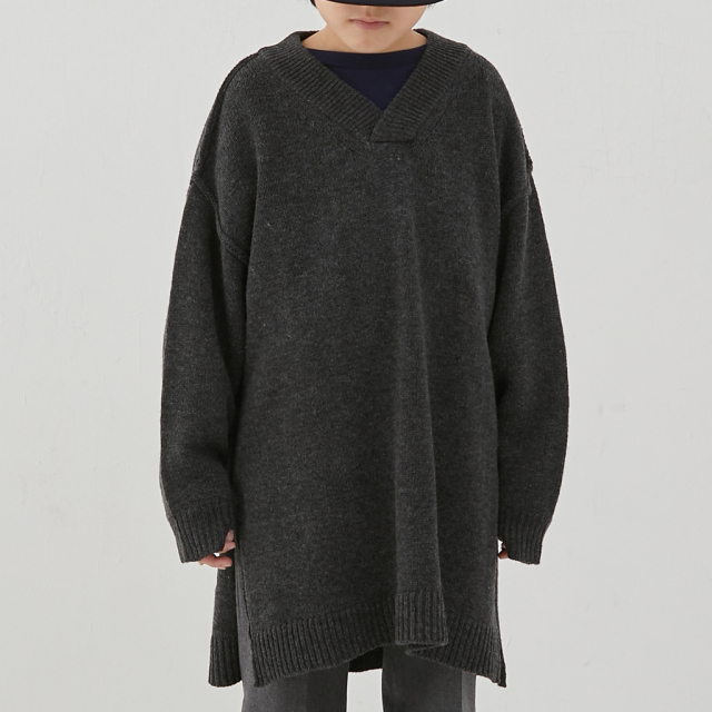 【MOUNTEN.】22W-MK05-1232 merino vneck tunic  おとなのみ