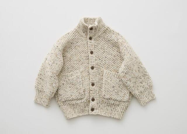 【eLfinFolk】15_elf-262K24 Nep Yarn Knit Cardigan キッズ