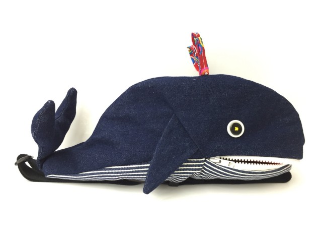 Stitch House Original】くじらバッグ/デニム・ヒッコリーNY