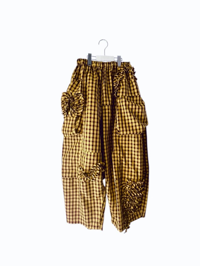 【frankygrow】26SBT-390 VARIOUS FRILL PANTS/YELLOW PLAID
