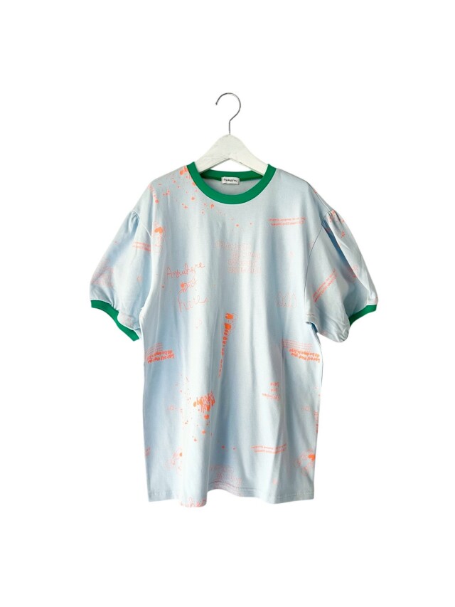 【frankygrow】26SCS-513 HAND-DRAWN Pt. RINGER TEE/SKY BLUE-ORG