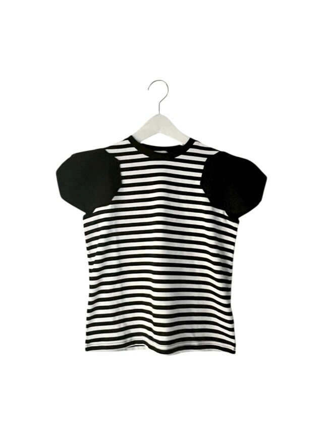 【frankygrow】26SCS-516 DISTORTED SLEEVES TEE/BLACK-WHT BORDER