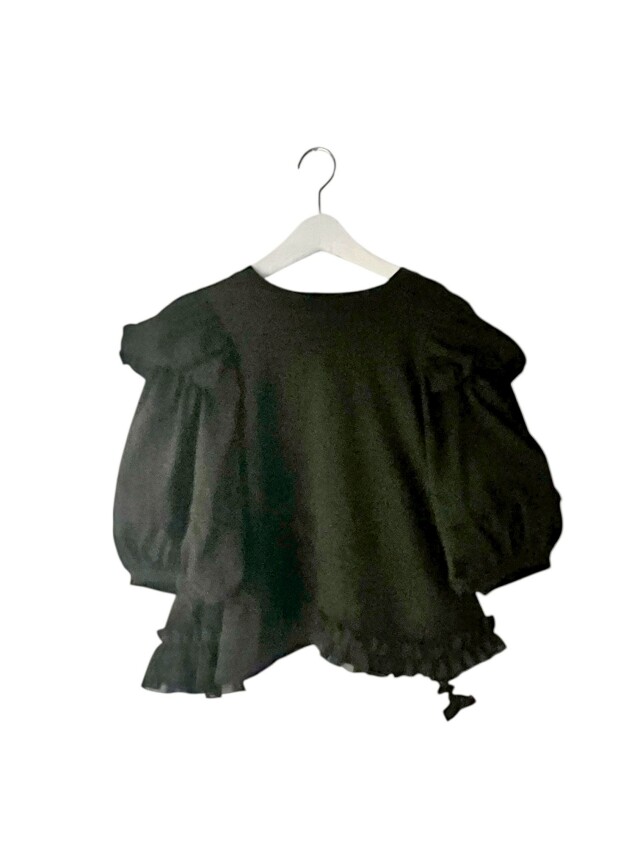【frankygrow】26SCS-517 WING SHOULDER FRILL TEE/BLACK