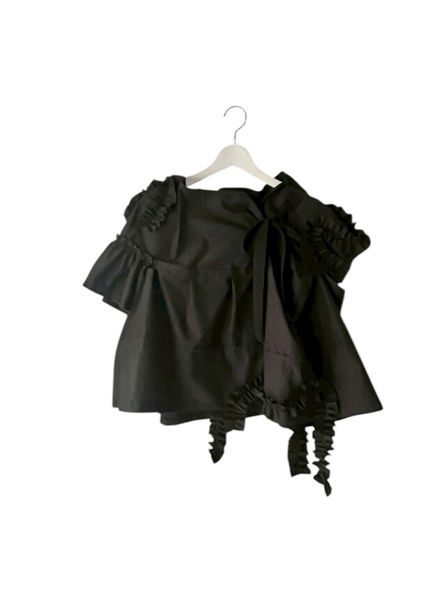【frankygrow】26SSH-092 VARIOUS FRILL BLOUSE/BLACK