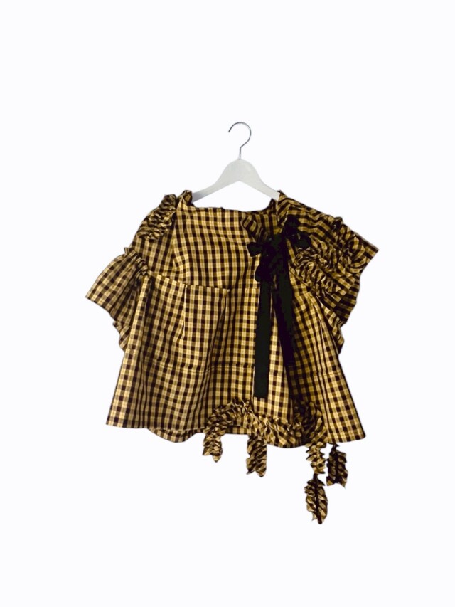 【frankygrow】26SSH-092 VARIOUS FRILL BLOUSE/YELLOW PLAID