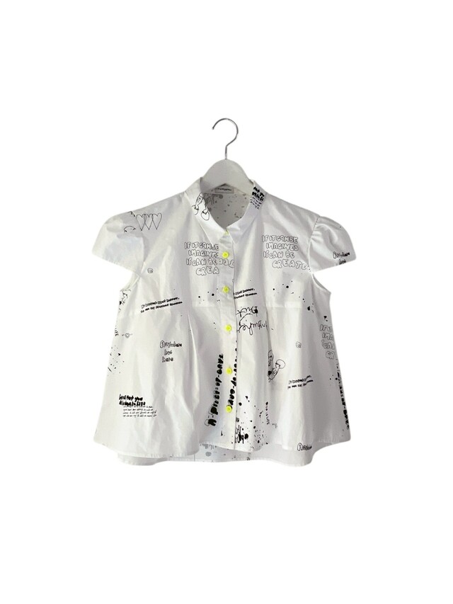 【frankygrow】26SSH-093 HAND-DRAWN Pt. GATHER FRENCH BLOUSE/WHITE
