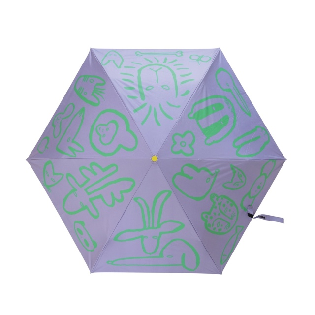 【Goma】晴雨兼用・UV・撥水加工 Goma Folding umbrella Animal Fun Gray