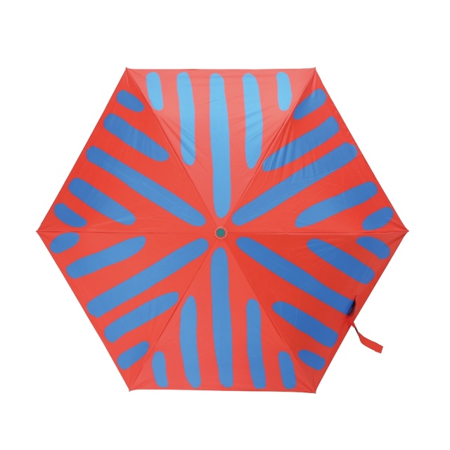 【Goma】晴雨兼用・UV・撥水加工 Goma Folding umbrella Bold Line Red