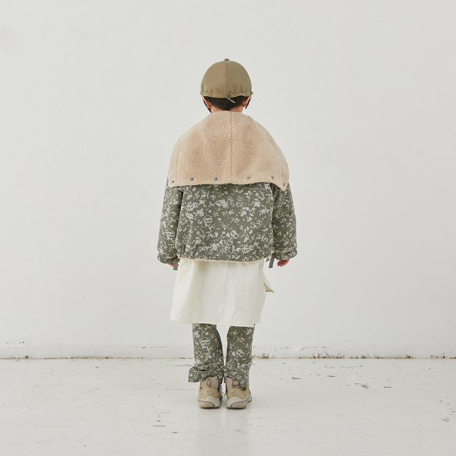 MOUNTEN.】22W-MB26-1217a leaf camo x boa sailor hoodie キッズ