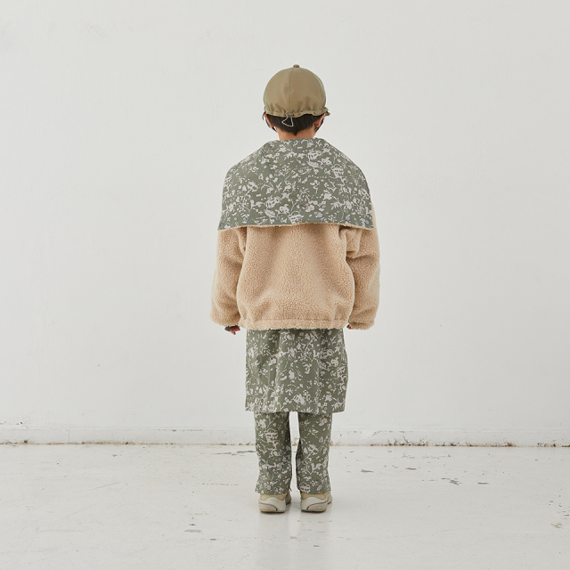 MOUNTEN.】22W-MB26-1217a leaf camo x boa sailor hoodie キッズ
