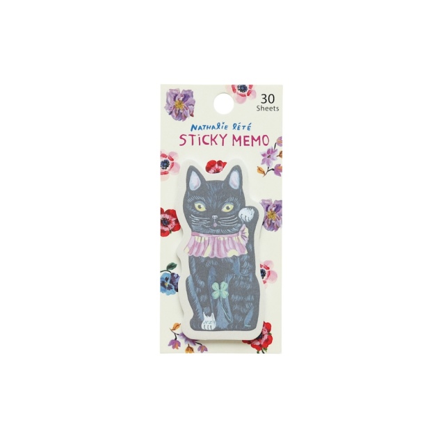 【Nathalie Late】Nathalie Lete Mini Sticky memo Lucky cat-BK